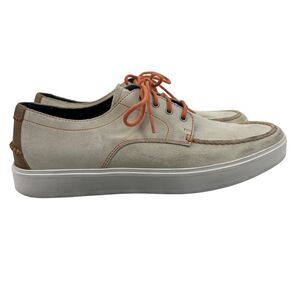 Cole Haan Bergen Moc Stitched Sneakers Mens 11 Off White Suede Lace Up Boat Shoe